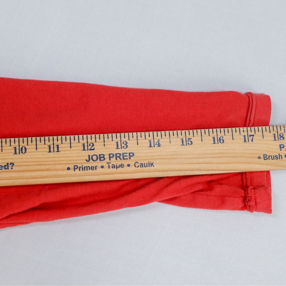We The Free Long Sleeve T-Shirt Womens Medium Red Oversized Raw Hem Cotton Tee - Picture 12 of 13